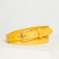 Closeup of Brenta Italian Leather Giardino Belt in Sunflower Yellow